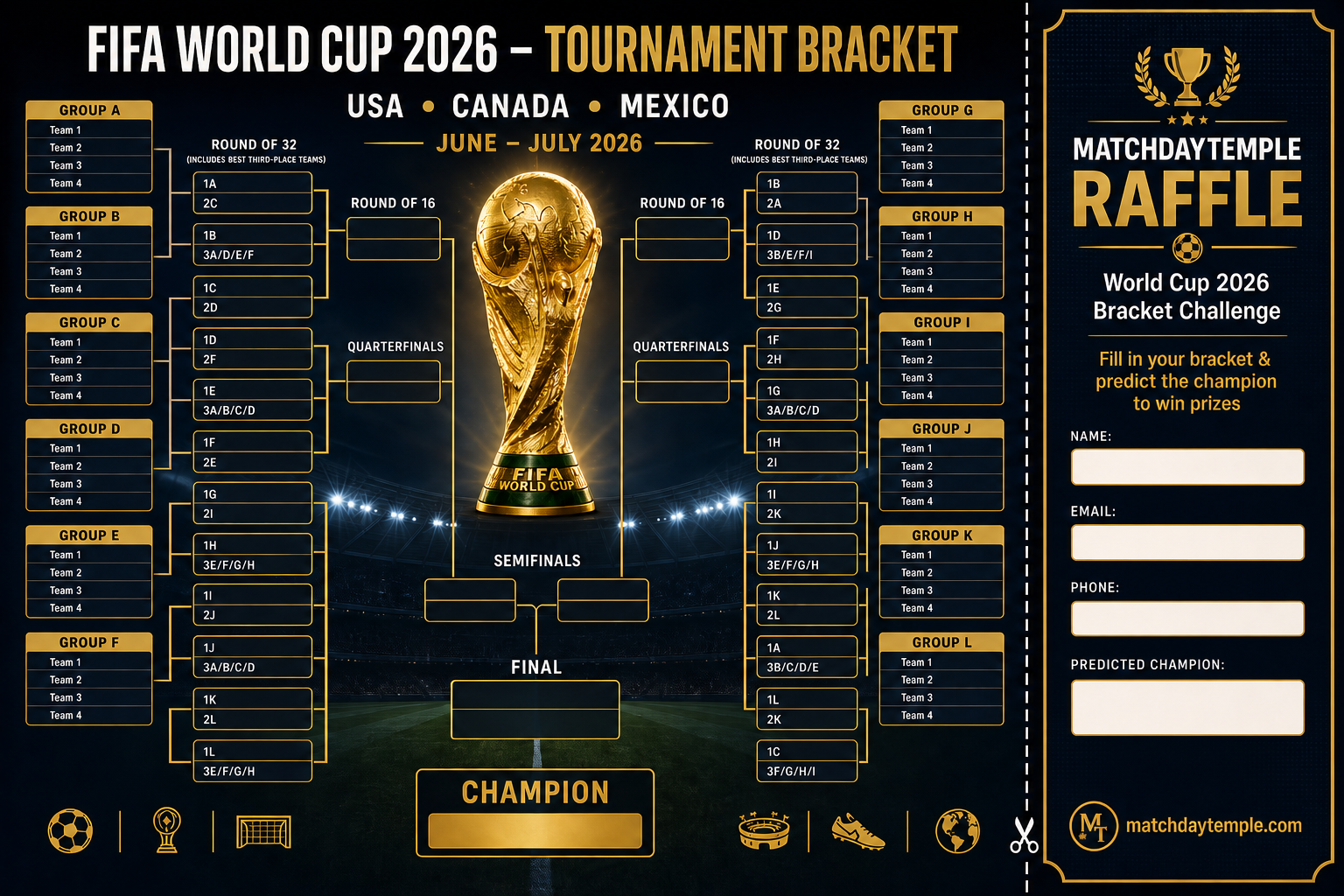 Digital World Cup Bracket - Raffle Entry
